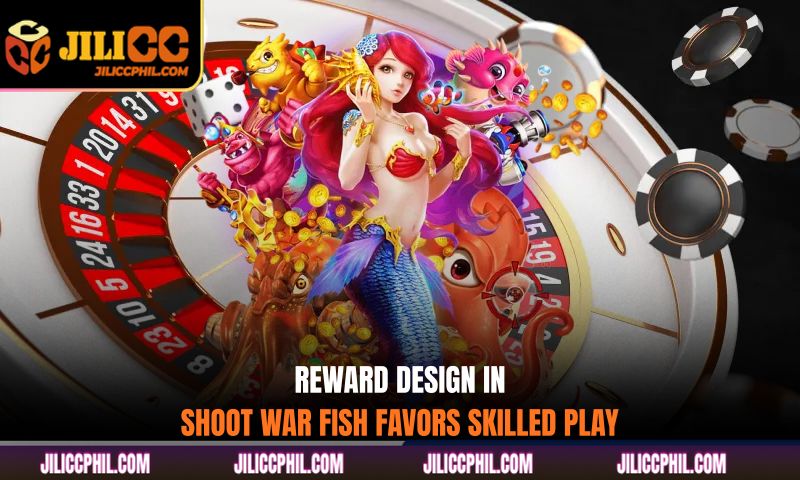 Reward design in Shoot War Fish favors skilled play